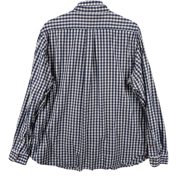 Olde School Shirt Mens Extra Large Blue White Gingham Check Button Down Preppy - Picture 2 of 8